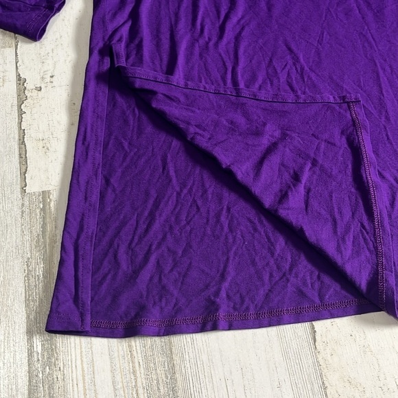 Eileen Fisher Purple Crewneck Split Hem Tunic Top Size M - Picture 3 of 7